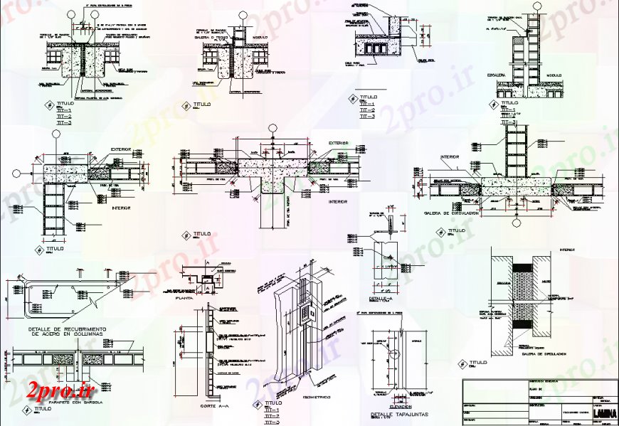 دانلود نقشه طراحی جزئیات ساختار جزئیات اتصالات سازه طرحی جزئیات (کد149678)