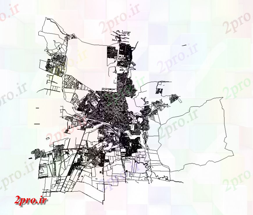 دانلود نقشه برنامه ریزی شهری معماری منطقه شهرستان طرحی نما  دو بعدی   (کد149693)