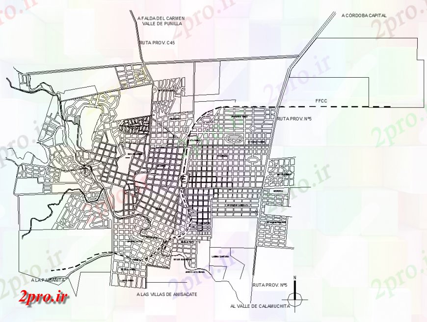 دانلود نقشه برنامه ریزی شهری جزئیات معماری منطقه مسکونی طراحی  دو بعدی   (کد149745)