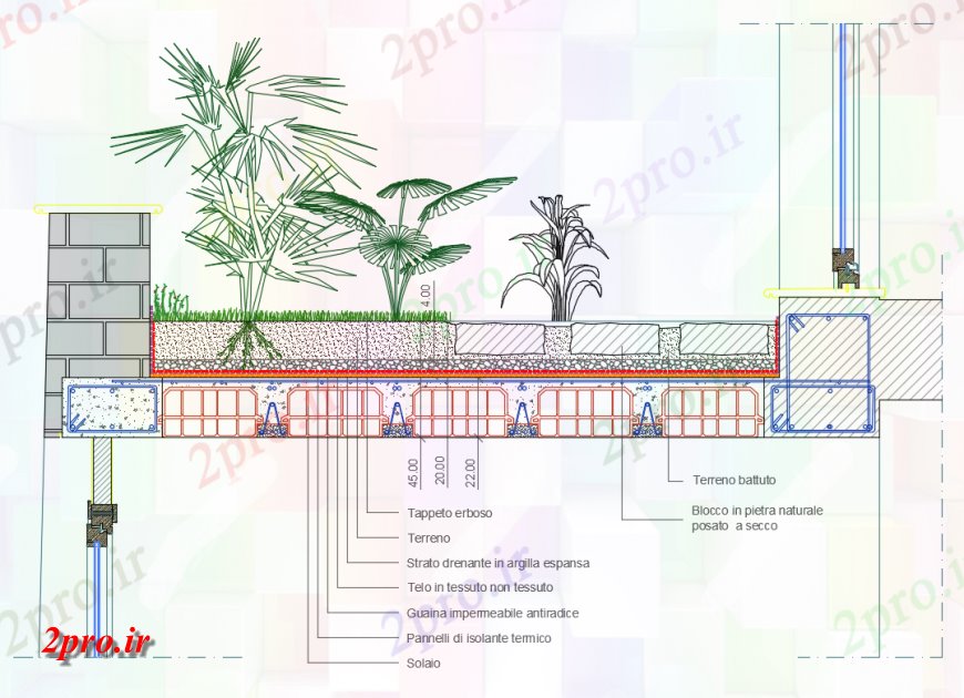 دانلود نقشه باغ باغ   سقف طراحی خودکار  جزئیات (کد149764)