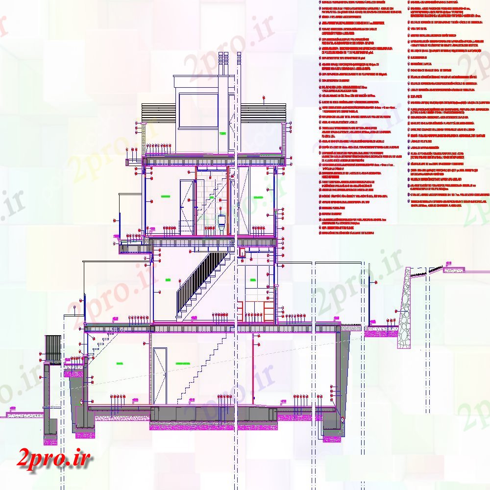 دانلود نقشه طراحی جزئیات ساختار سازنده بخش نما طرحی جزئیات (کد149790)