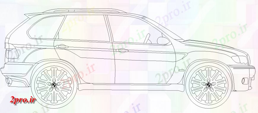 دانلود نقشه بلوک وسایل نقلیه طرحی چهار چرخ خودرو با جزئیات (کد149903)