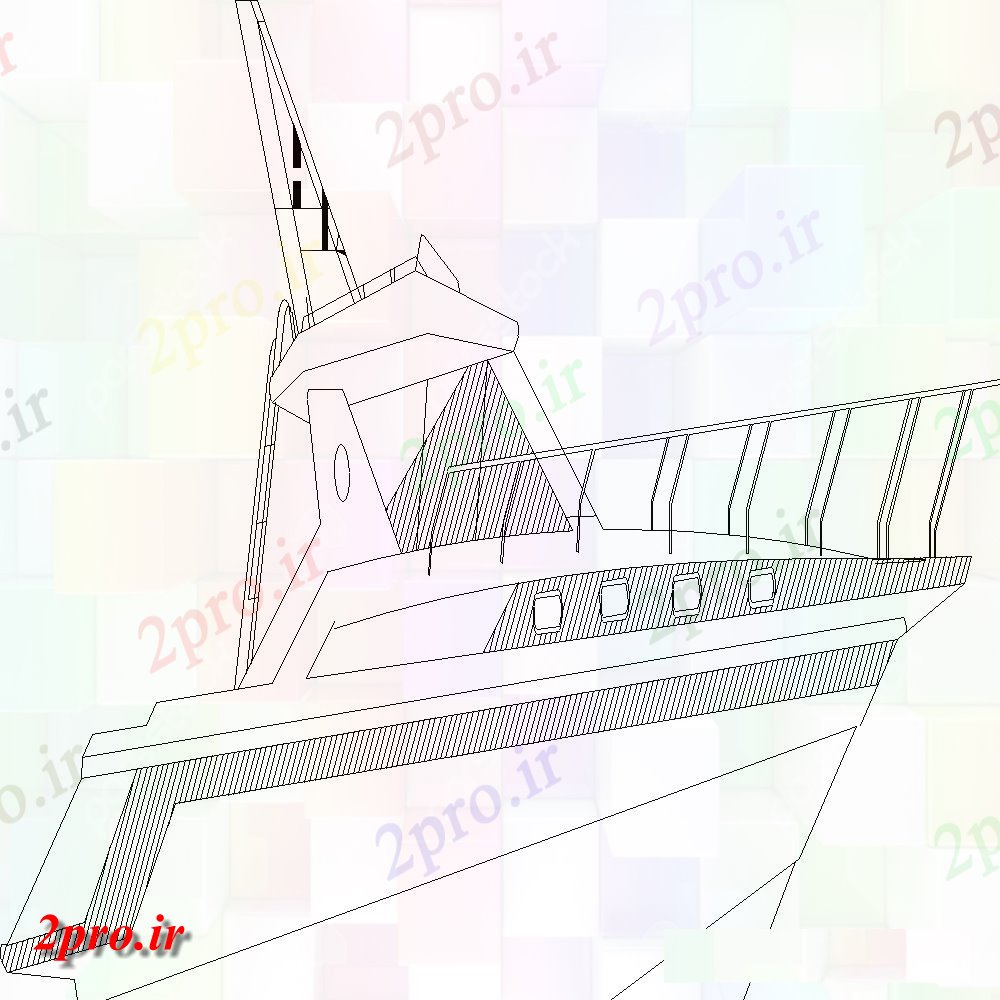 دانلود نقشه بلوک وسایل نقلیه دو قایق خلاق نمای جانبی بلوک  طراحی (کد149979)