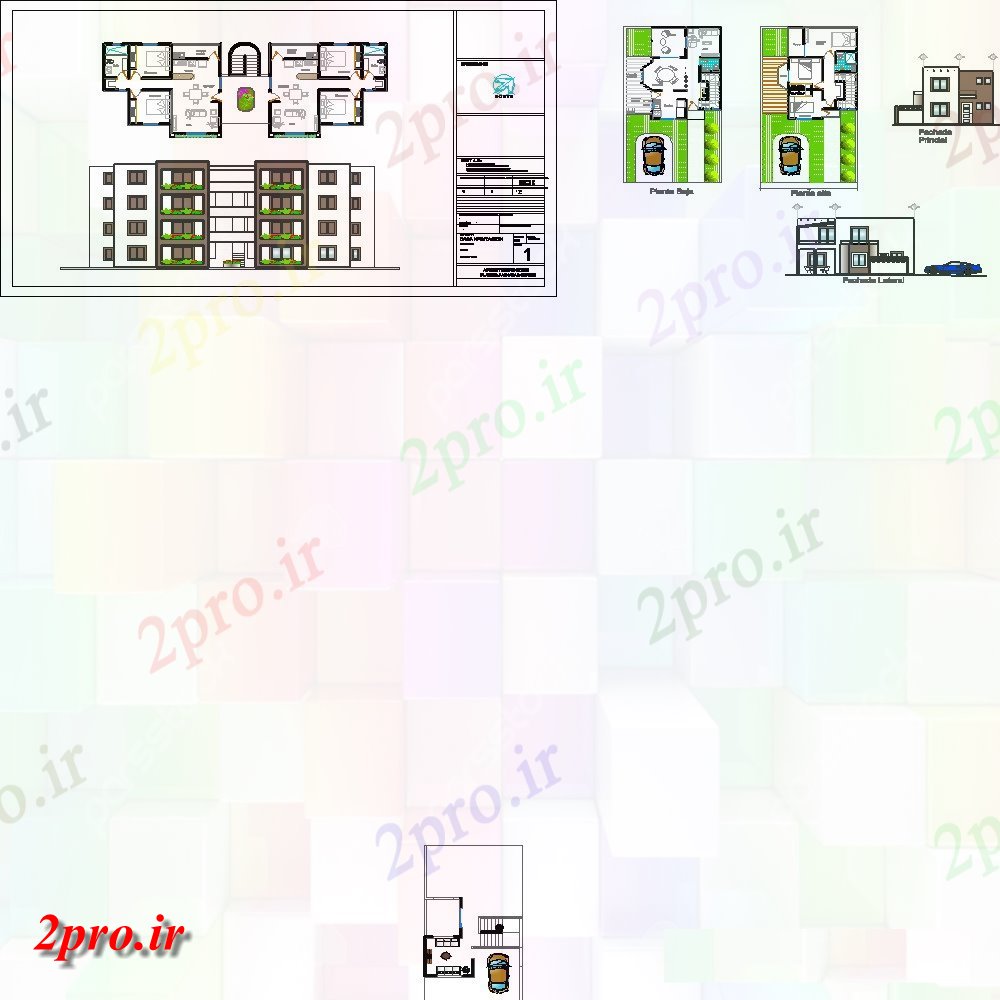 دانلود نقشه مسکونی  ، ویلایی ، آپارتمان  زمین و اولین طرحی طبقه جزئیات طرحی از خانه مدرن (کد150011)