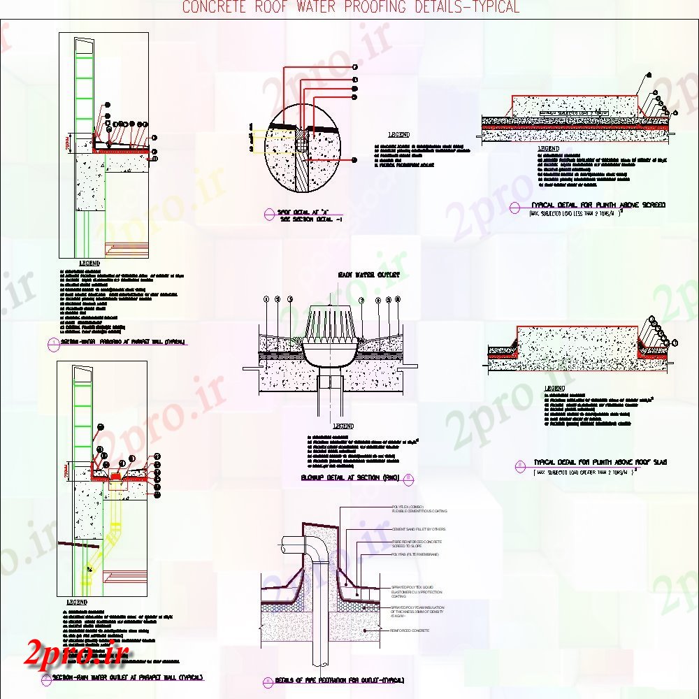دانلود نقشه جزئیات پله و راه پله  بتن آب سقف تصحیح جزئیات  طرح (کد150017)