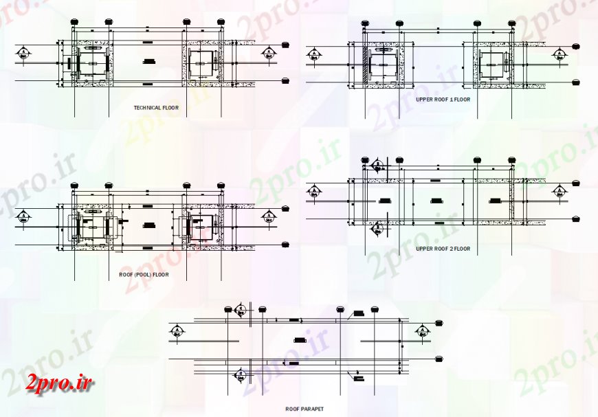 دانلود نقشه طراحی جزئیات تقویت کننده سقف دیواره آسانسور طرح 3 در 10 متر (کد150199)