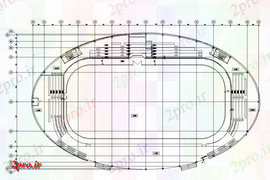 دانلود نقشه ورزشگاه ، سالن ورزش ، باشگاه اسکیت روی یخ نما جزئیات زمین طرحی دو بعدی  طرح (کد150219)