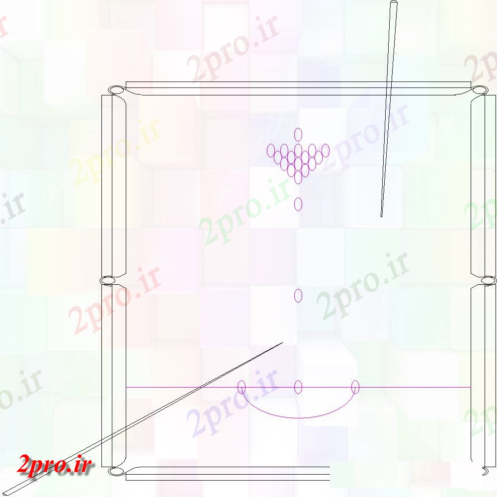 دانلود نقشه ورزشگاه ، سالن ورزش ، باشگاه تجهیزات بازی بازی نما جزئیات  دو بعدی   (کد150236)