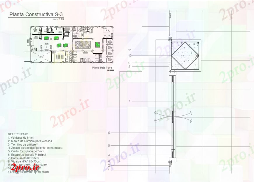 دانلود نقشه ساختمان اداری - تجاری - صنعتی طرحی دفتر برج ساختمان و جزئیات سازنده با  نادرست جزئیات سقف  (کد150259)