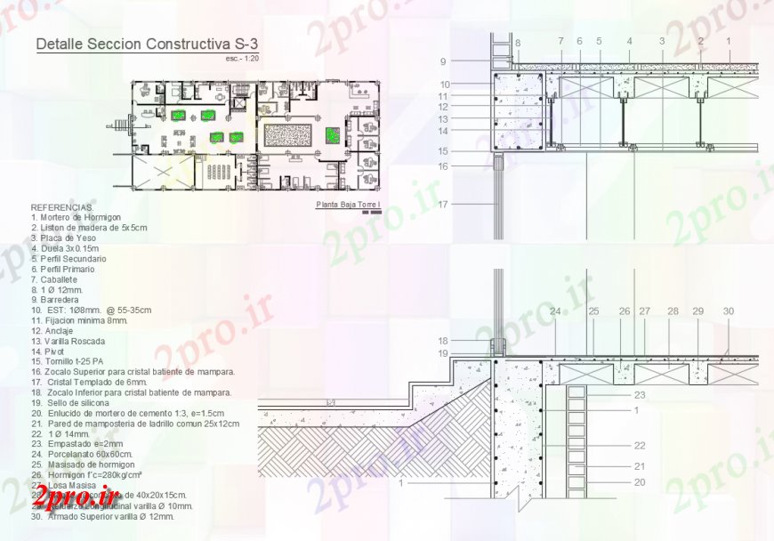 دانلود نقشه ساختمان اداری - تجاری - صنعتی شرکت طراحی ساخت و ساز و جزئیات سازنده با سقف کاذب (کد150263)