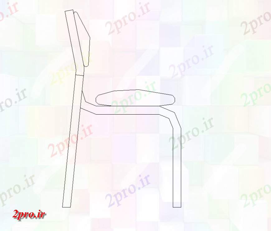 دانلود نقشه میز و صندلی نشسته جزئیات صندلی بلوک طرح (کد150288)