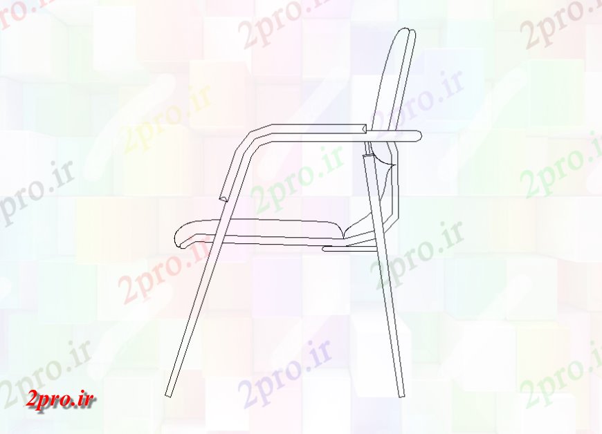 دانلود نقشه میز و صندلی نشسته صندلی اداری نما جزئیات  دو بعدی   S بلوک طرح (کد150311)