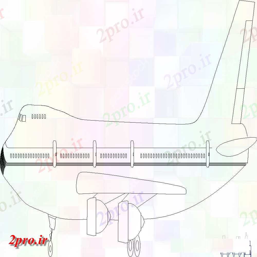 دانلود نقشه بلوک وسایل نقلیه طرحی هوا هواپیما با جزئیات (کد150335)