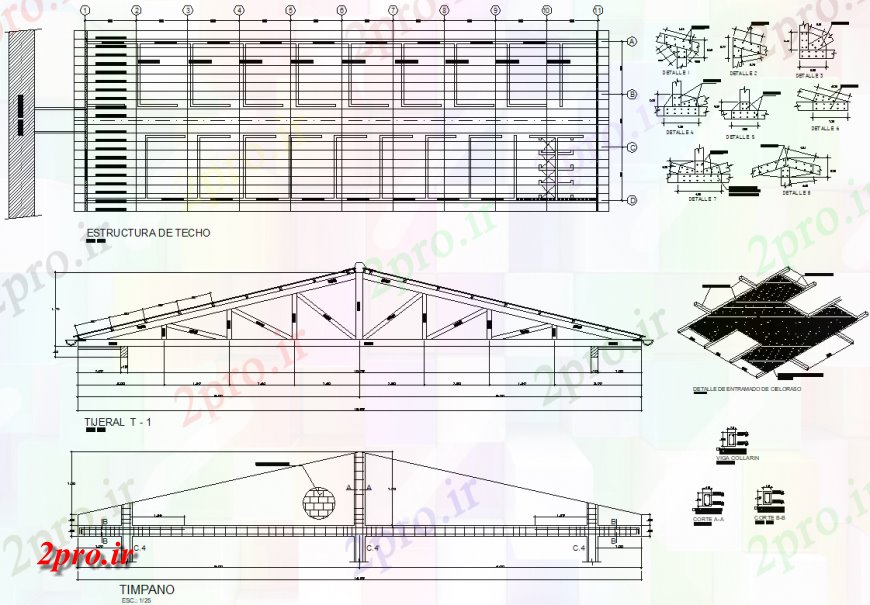 دانلود نقشه طراحی جزئیات تقویت کننده طرحی سقف و بخش محل اقامت جزئیات 14 در 47 متر (کد150346)