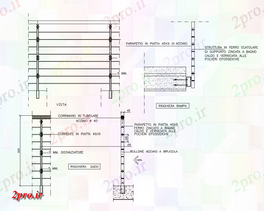 دانلود نقشه طراحی جزئیات تقویت کننده راه آهن راه آهن نما جزئیات ساختاری طرحی  دو بعدی   (کد150365)