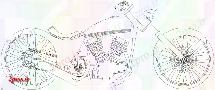 دانلود نقشه بلوک وسایل نقلیه طرحی دوچرخه جزئیات (کد150486)