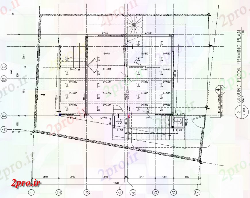 دانلود نقشه طراحی جزئیات ساختار طبقه همکف فریم  (کد150513)