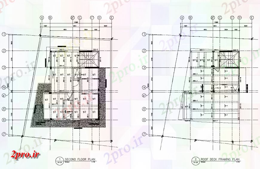 دانلود نقشه قالب اسکلت فلزی  دوم و سقف فریم کف  طراحی (کد150522)