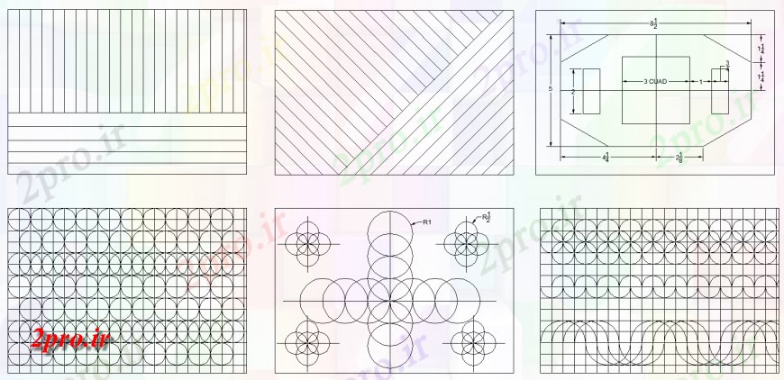 دانلود نقشه بلوک ، آرام ، نماد الگوهای هندسی طرحی جزئیات (کد150539)