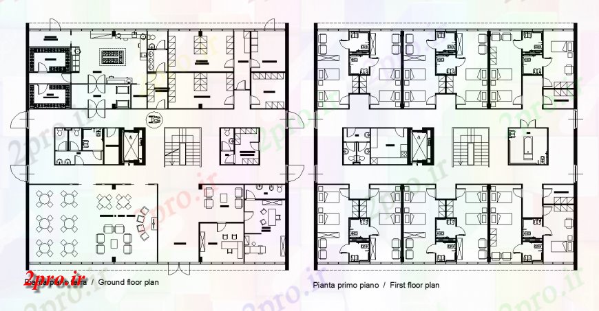 دانلود نقشه مسکونی ، ویلایی ، آپارتمان چند خانواده جزئیات مسکن ساختار نما طرحی دو بعدی و طرحی 23 در 24 متر (کد150557)