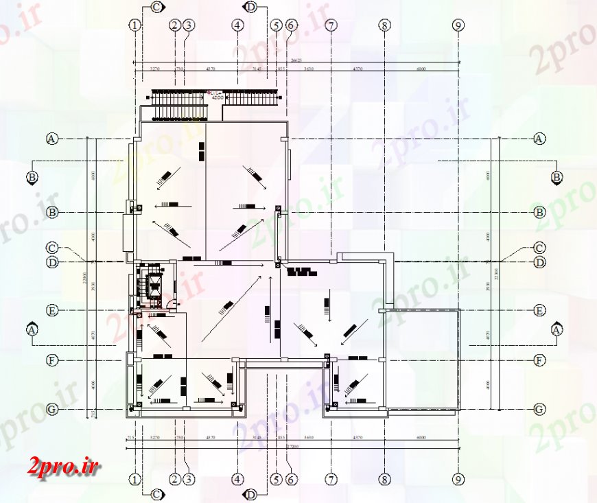 دانلود نقشه جزئیات پله و راه پله  سقف شیب جزئیات جهت   (کد150685)