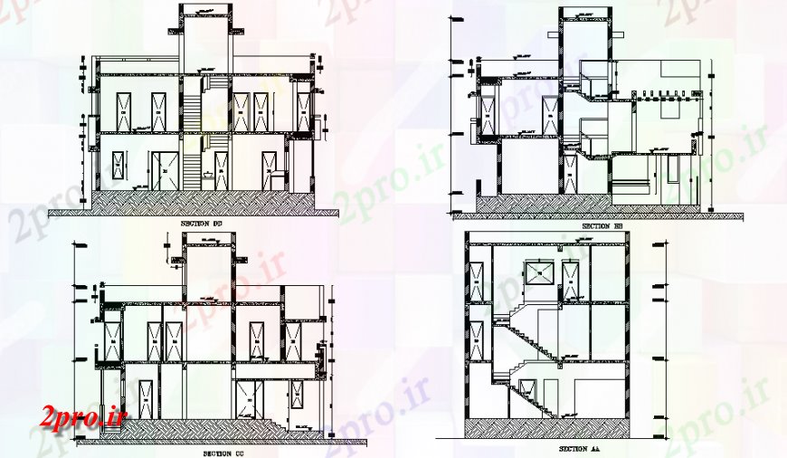 دانلود نقشه مسکونی  ، ویلایی ، آپارتمان  جزئیات بخش طرحی خانه  (کد150719)