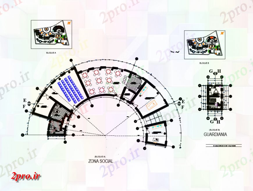 دانلود نقشه هتل - رستوران - اقامتگاه دپارتمان جزئیات طراحی از پنج ستاره هتل 5 در 10 متر (کد150747)
