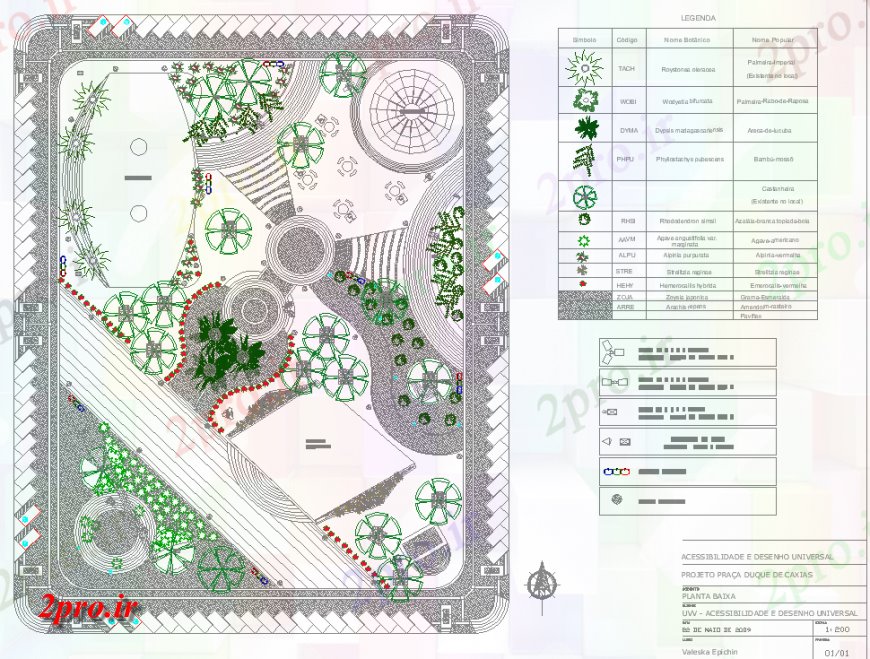 دانلود نقشه  طراحی پارک - محوطه - باغ   طرحی پارک با جزئیات (کد150756)