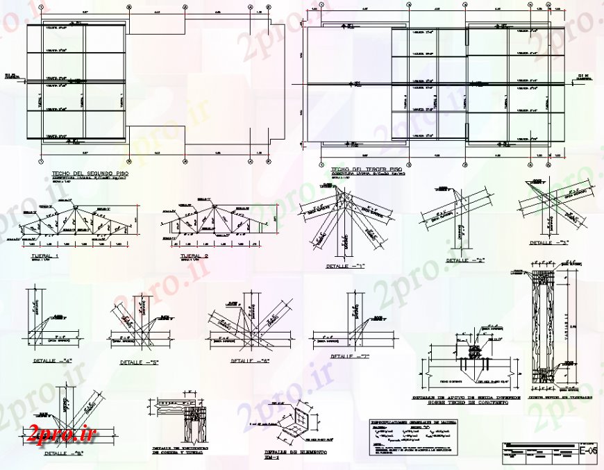 دانلود نقشه طراحی جزئیات ساختار جزئیات سقف خرپا طراحی  (کد150784)