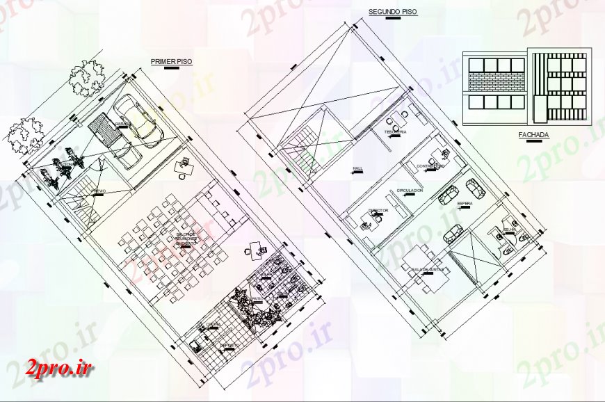 دانلود نقشه جزئیات و طراحی داخلی دفتر طرحی دفتر جزئیات 9 در 14 متر (کد150833)