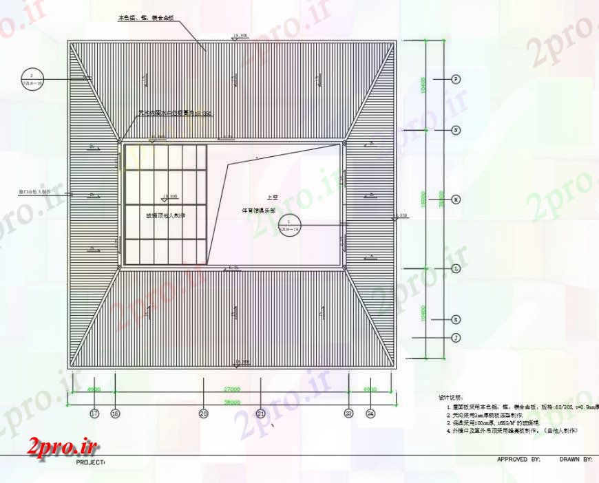 دانلود نقشه ورزشگاه ، سالن ورزش ، باشگاه زمین بازی طرحی برنامه ریزی 37 در 38 متر (کد150891)