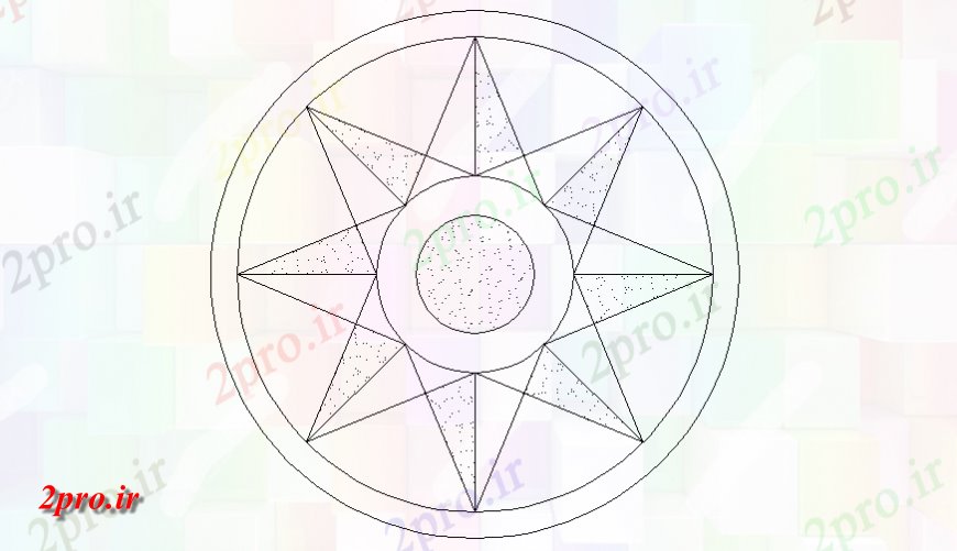 دانلود نقشه بلوک ، آرام ، نماد ستاره پارکت دایره  بلوک  (کد150934)