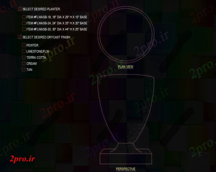 دانلود نقشه بلوک مبلمان بلند زمینی پایه بزرگ با پایه  (کد150944)