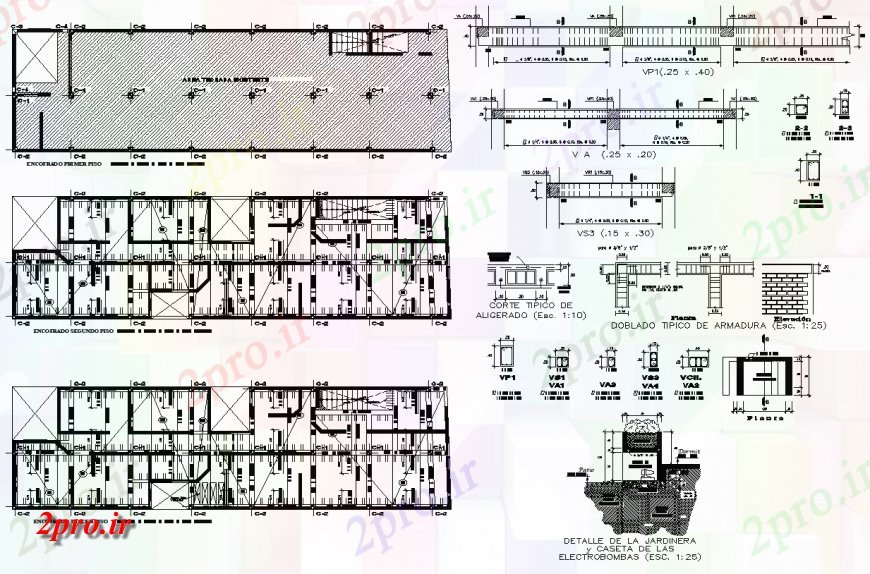 دانلود نقشه طراحی جزئیات ساختار جزئیات کاشت و کابین پمپ  طراحی (کد150955)