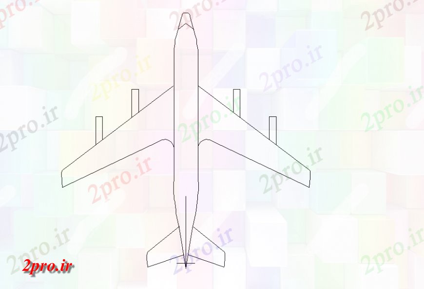 دانلود نقشه بلوک وسایل نقلیه هوا هواپیما بالا  بلوک (کد150983)