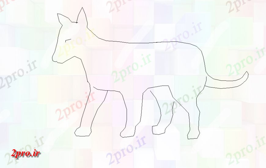 دانلود نقشه بلوک حیوانات طراحی ایستاده موقعیت سگ بلوک نمای (کد150987)