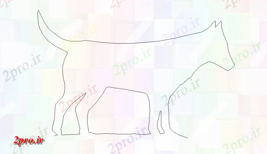 دانلود نقشه بلوک حیوانات برگشت جانبی حیوانات بلوک طراحی  (کد150993)