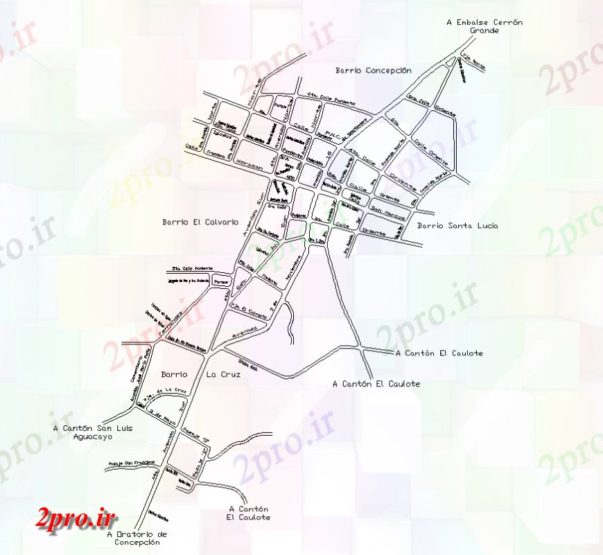 دانلود نقشه برنامه ریزی شهری منطقه نما جزئیات نقشه دو بعدی   (کد151020)