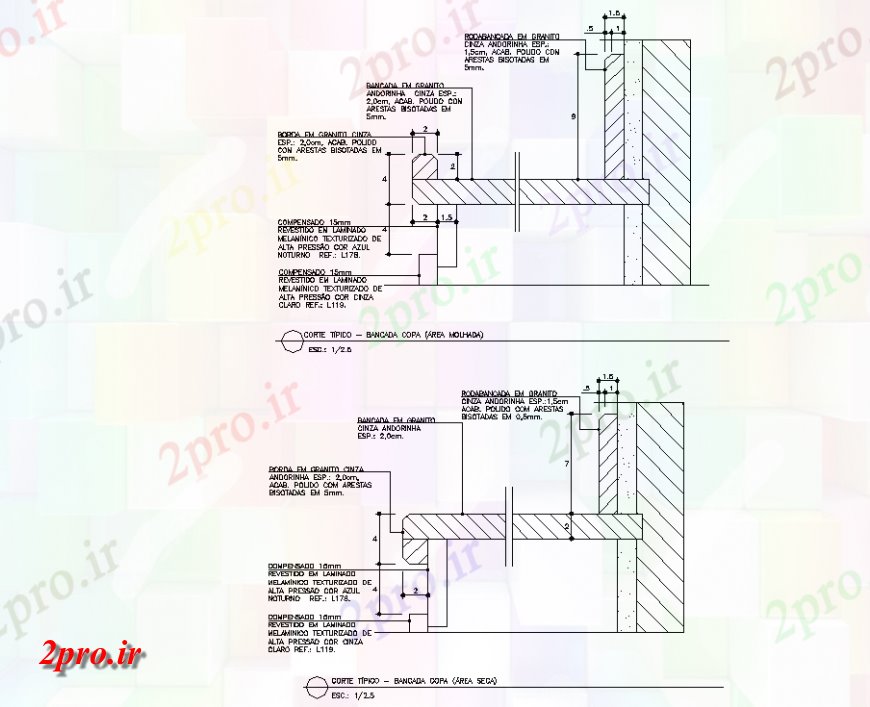 دانلود نقشه طراحی جزئیات ساختار طرحی پایه نما با یک جزئیات (کد151042)