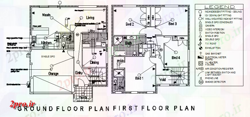 دانلود نقشه مسکونی  ، ویلایی ، آپارتمان  طراحی جزئیات طرحی طبقه خانه  (کد151061)