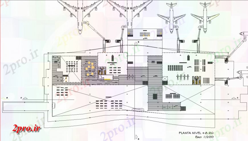 دانلود نقشه فرودگاه طرحی فرودگاه با جزئیات (کد151063)