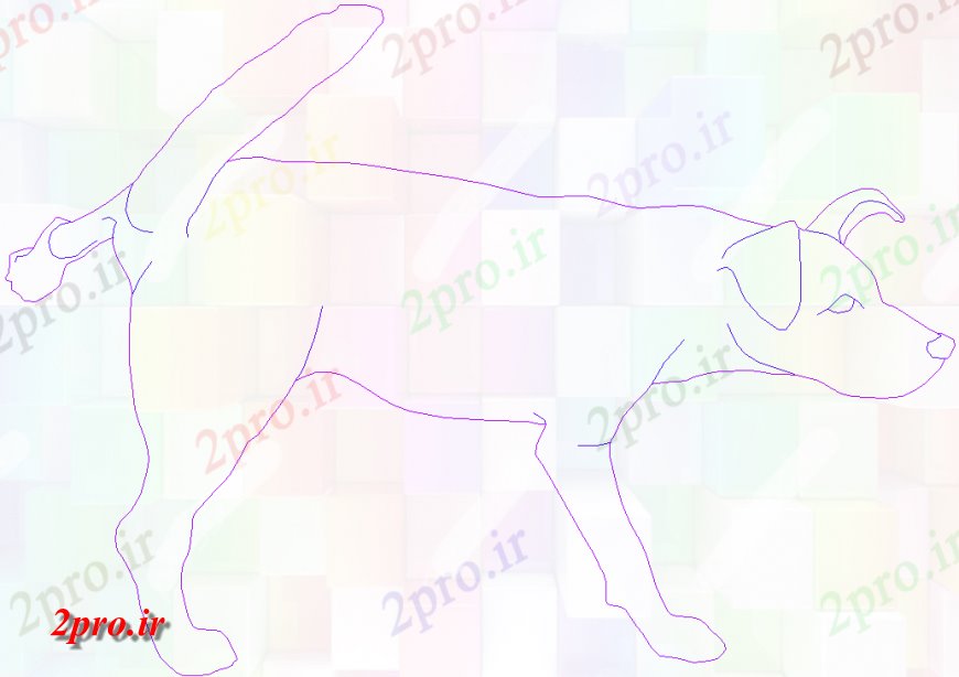 دانلود نقشه بلوک حیوانات طرحی سگ جزئیات (کد151185)