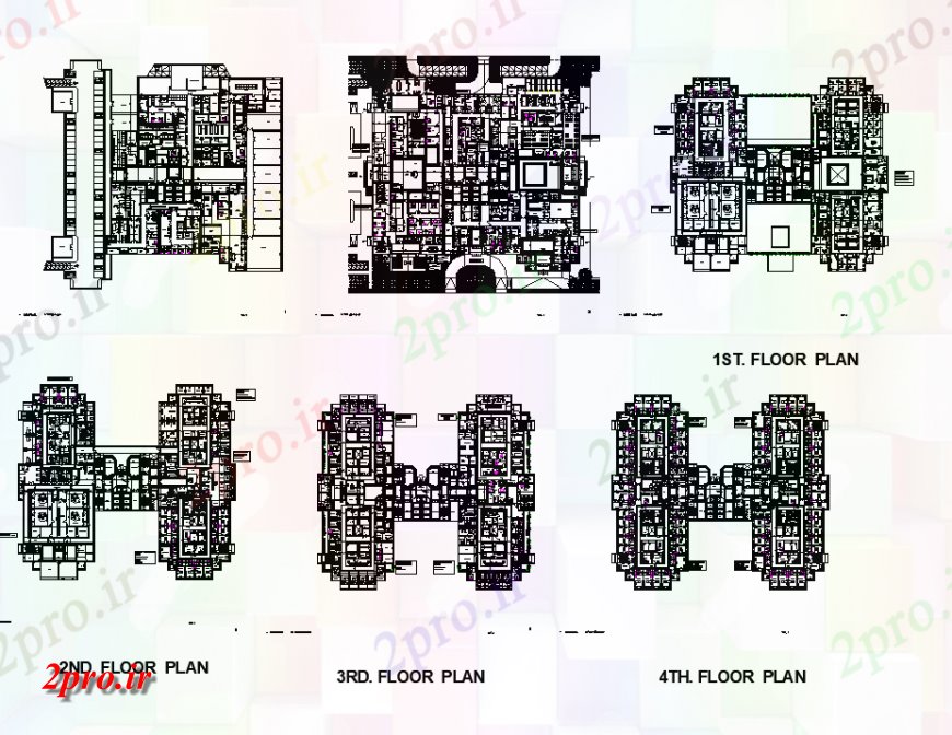 دانلود نقشه بیمارستان - درمانگاه - کلینیک بیمارستان های بلند طرحی ساخت و ساز کار 84 در 92 متر (کد151231)