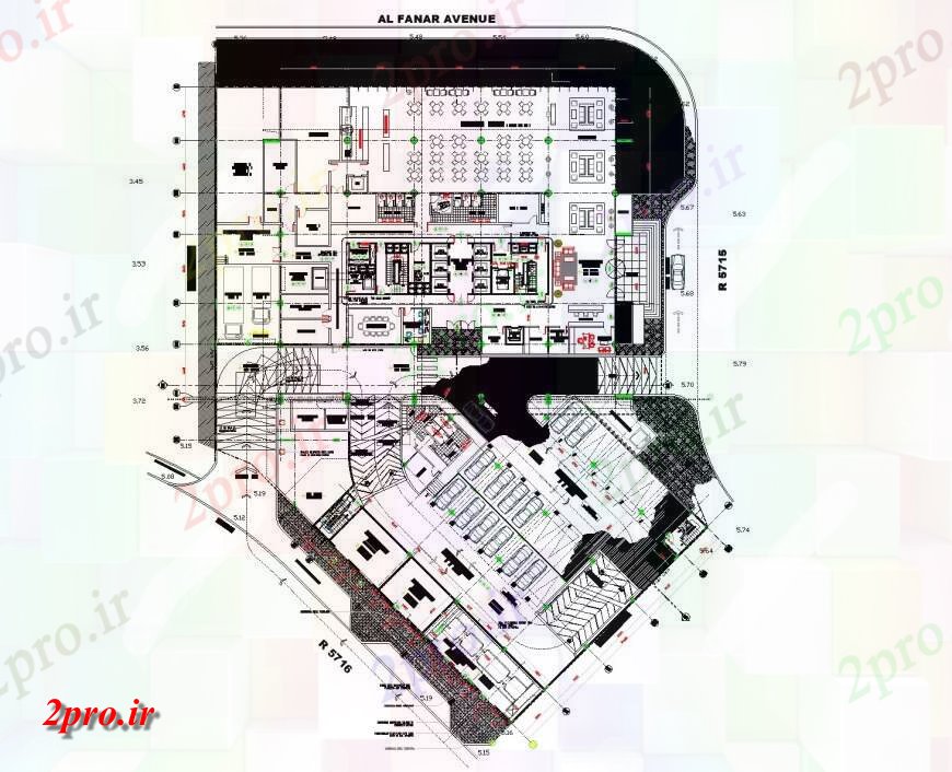 دانلود نقشه ساختمان اداری - تجاری - صنعتی زمین برج طبقه ساختمان تجاری  (کد151282)