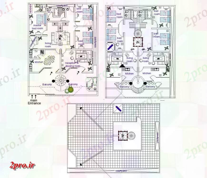 دانلود نقشه مسکونی  ، ویلایی ، آپارتمان  طرحی خانه جدید  (کد151319)