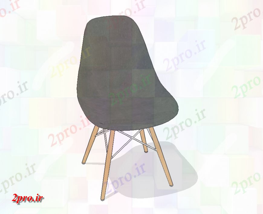 دانلود نقشه میز و صندلی نشسته نما جزئیات صندلی تریدی مدل طرحی تا  (کد151376)