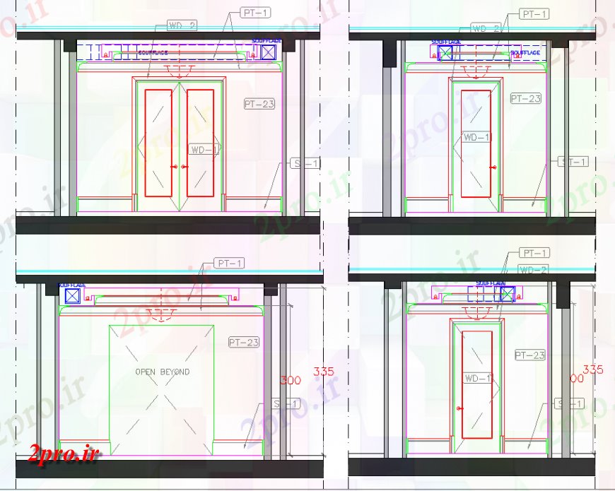 دانلود نقشه جزئیات طراحی در و پنجره  طرحی درب جزئیات (کد151380)