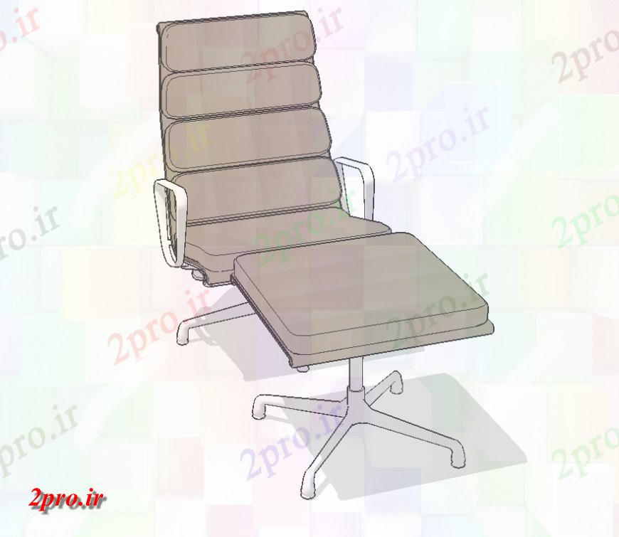دانلود نقشه میز و صندلی سالن نما جزئیات صندلی طرحتریدی  طرحی تا (کد151405)