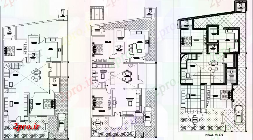 دانلود نقشه مسکونی  ، ویلایی ، آپارتمان  طرحی خانه مبله با شرح از یک (کد151416)