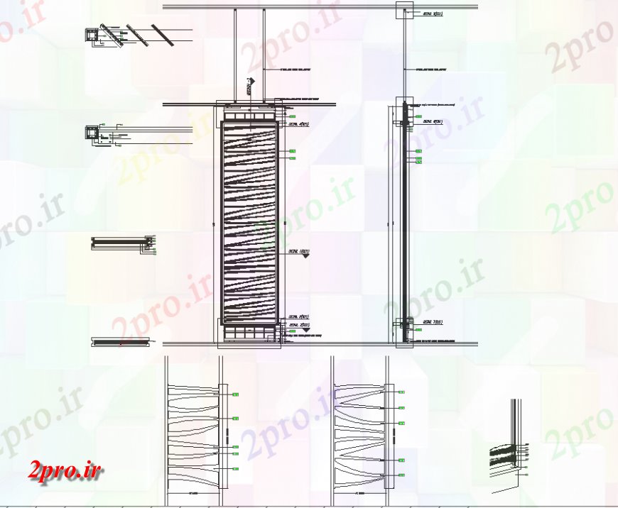 دانلود نقشه طراحی جزئیات ساختار طرحی ساخت و ساز با یک جزئیات (کد151430)